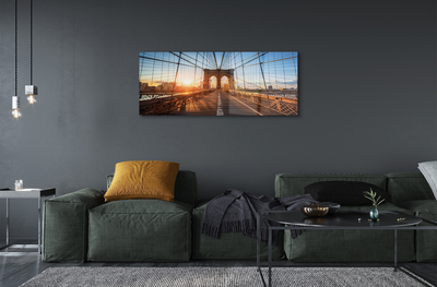 Quadro acrílico Ponte nascer do sol arranha-céus