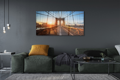 Quadro acrílico Ponte nascer do sol arranha-céus