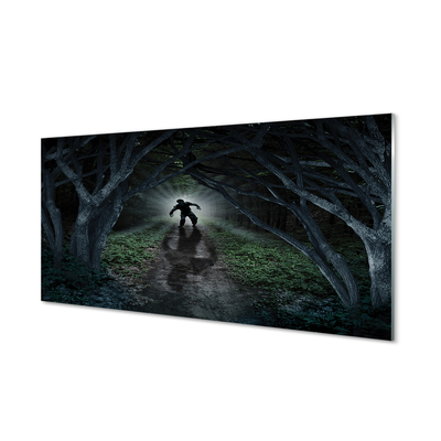 Pintura acrílica Figura de árvore da floresta escura