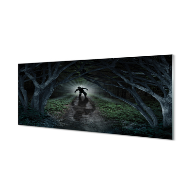 Pintura acrílica Figura de árvore da floresta escura