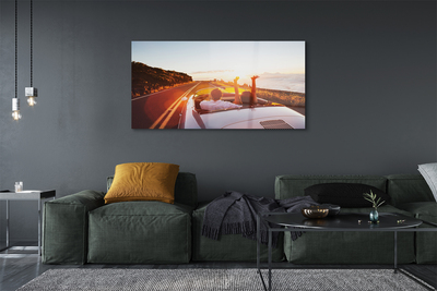 Quadro acrílico Pessoas de carro de estrada no céu