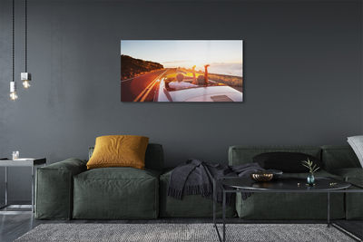 Quadro acrílico Pessoas de carro de estrada no céu