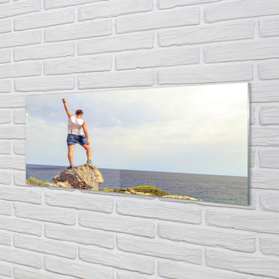 Pintura acrílica Homem mar céu