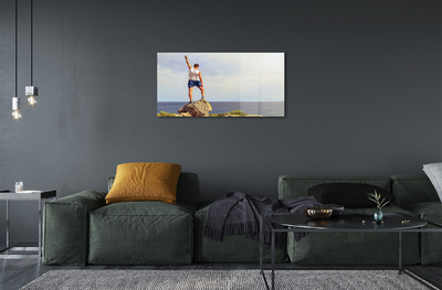 Pintura acrílica Homem mar céu