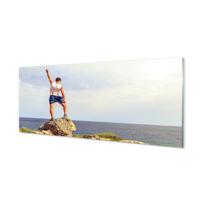 Pintura acrílica Homem mar céu