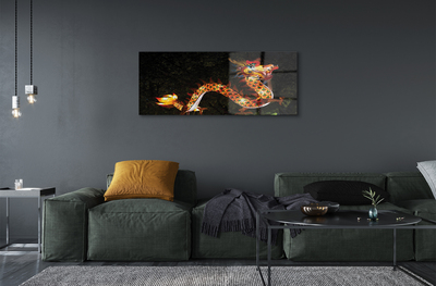 Quadro acrílico dragão luminoso japonês