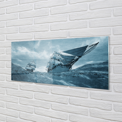 Quadro acrílico Navio de tempestade céu mar