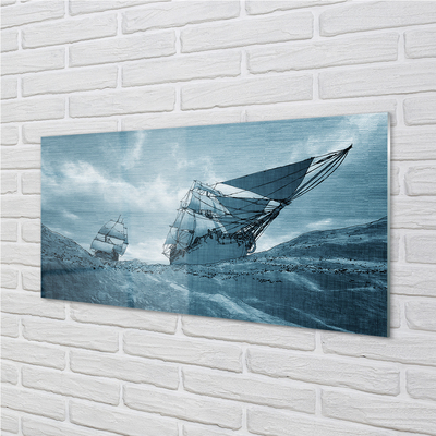 Quadro acrílico Navio de tempestade céu mar