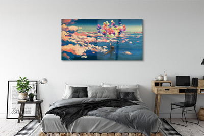 Quadro acrílico Céu nuvens balões