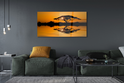 Pintura acrílica Árvore do pôr do sol