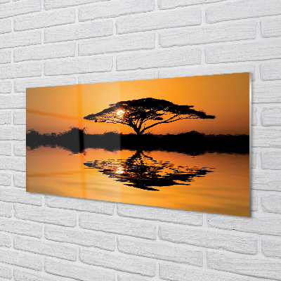 Pintura acrílica Árvore do pôr do sol