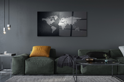 Pintura acrílica Mapa de fundo preto e branco