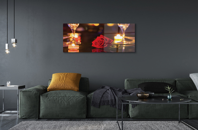 Pintura acrílica copos de velas rosas