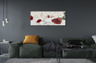 Pintura acrílica Jantar com velas e rosas