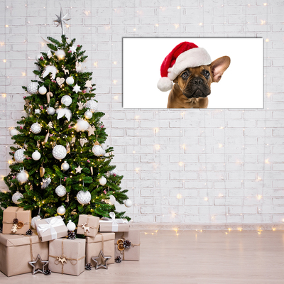 Quadro acrílico Bulldog Dog Natal