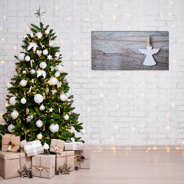 Quadro acrílico Anjo de Natal Inverno