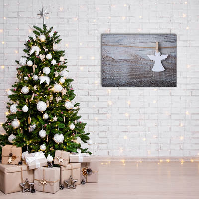 Quadro acrílico Anjo de Natal Inverno