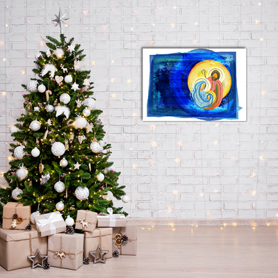 Quadro acrílico Natal Abstração Família Inverno