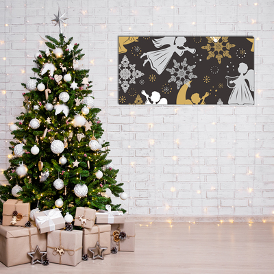 Quadro acrílico Flocos de neve anjos natal