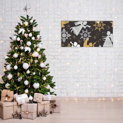 Quadro acrílico Flocos de neve anjos natal