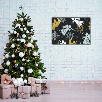 Quadro acrílico Flocos de neve anjos natal