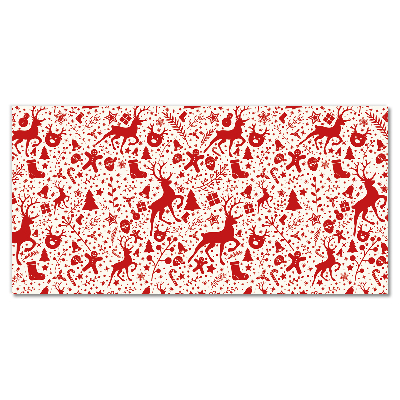 Quadro acrílico Decoração de Natal com Rena de Inverno