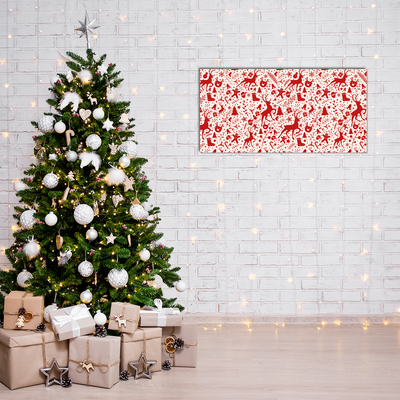 Quadro acrílico Decoração de Natal com Rena de Inverno