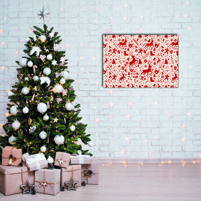 Quadro acrílico Decoração de Natal com Rena de Inverno
