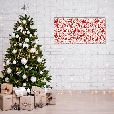 Quadro acrílico Decoração de Natal com Rena de Inverno