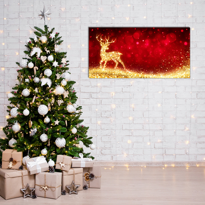 Quadro acrílico Decoração de Natal de rena dourada