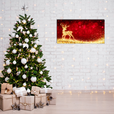 Quadro acrílico Decoração de Natal de rena dourada