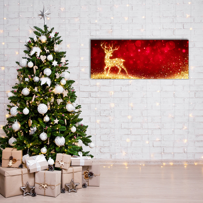 Quadro acrílico Decoração de Natal de rena dourada