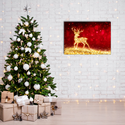 Quadro acrílico Decoração de Natal de rena dourada