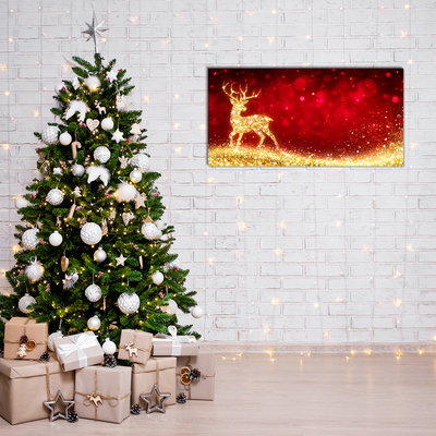 Quadro acrílico Decoração de Natal de rena dourada