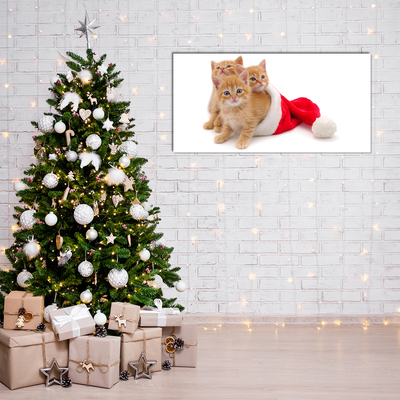 Quadro acrílico Gatos Natal Papai Noel