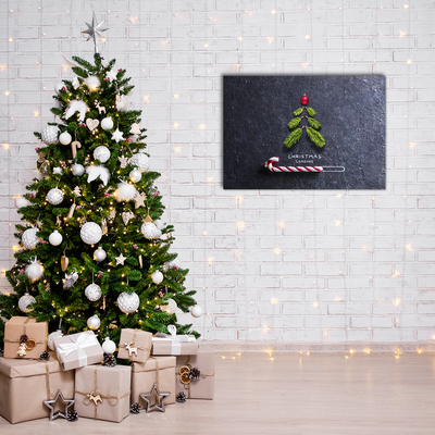 Quadro acrílico Árvore de Natal abstrata Inverno sagrado