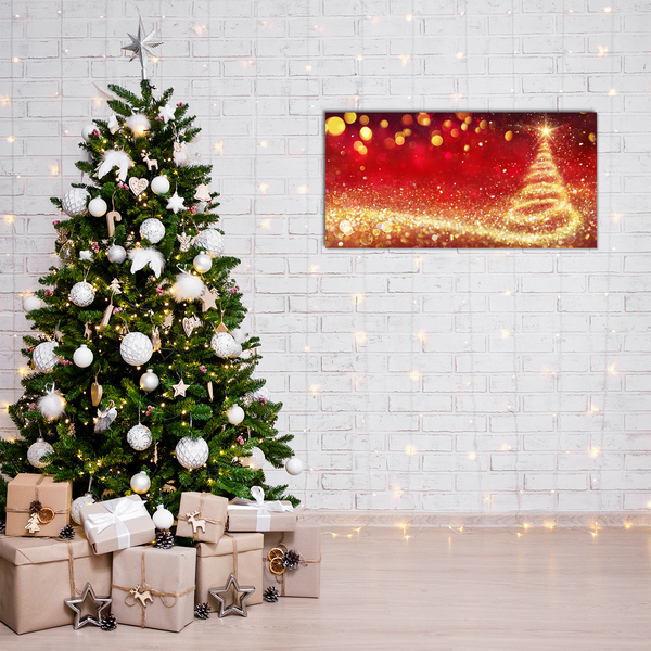 Quadro acrílico Árvore de Natal abstrata Inverno sagrado