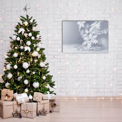 Quadro acrílico Decoração de Natal com Flocos de Neve