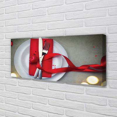 Quadro em tela Luzes de jantar em forma de coração