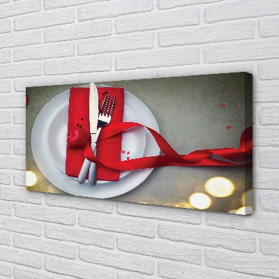 Quadro em tela Luzes de jantar em forma de coração