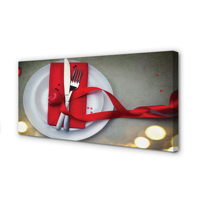 Quadro em tela Luzes de jantar em forma de coração