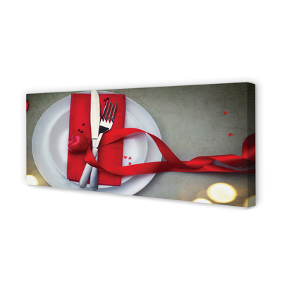 Quadro em tela Luzes de jantar em forma de coração