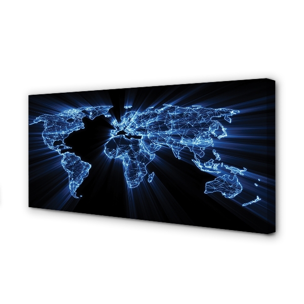 Pintura em tela Mapa azul