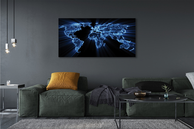 Pintura em tela Mapa azul