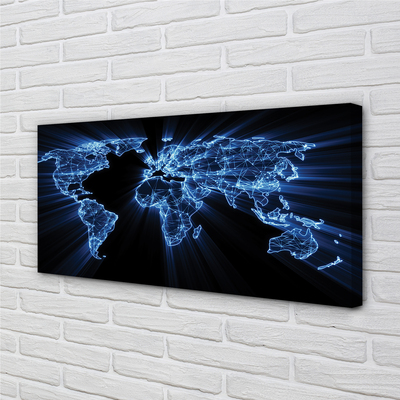 Pintura em tela Mapa azul