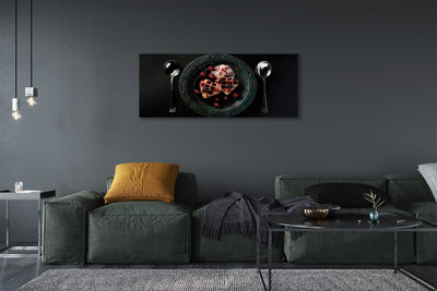 Quadro em tela Waffles de coração com colher de sorvete