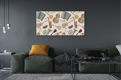 Quadro em tela Violino trompete ukulele