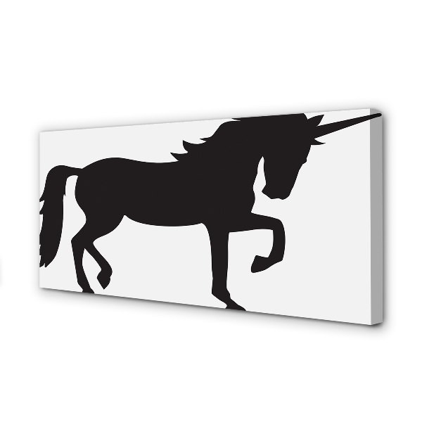 Pintura em tela Unicórnio Negro