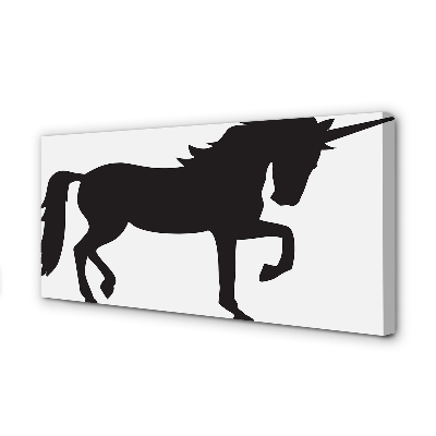 Pintura em tela Unicórnio Negro
