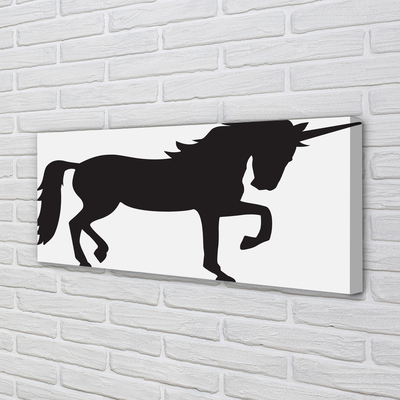 Pintura em tela Unicórnio Negro